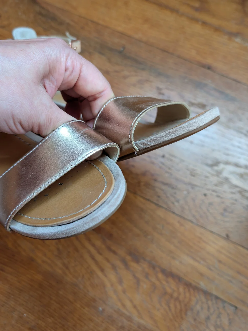 Seychelles Rose Gold Metallic Wedge Sandals